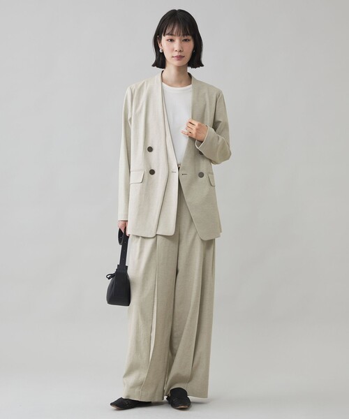 CAST:(キャストコロン)の「【CAST COLON】【接触冷感・UV対策・吸水速乾・遮熱性】タックフォルムパンツ(その他パンツ・レディース・ブラウン系その他5/ネイビー/ベージュ・M/S)」の5枚目の写真
