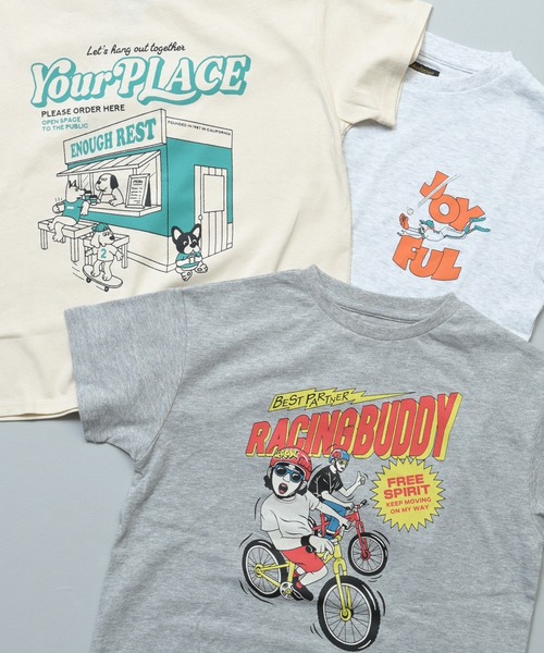Life Support Products(ライフサポートプロダクツ)の「【プチプラ】ショートスリーブプリントT(Tシャツ/カットソー・キッズ・ベージュ/杢グレー/グリーン/ブラック/ライトブルー/オレンジ/オフホワイト/ホワイト系その他/ピンク/ライム・80/90/95/150/100/120/110/130/140)」の11枚目の写真