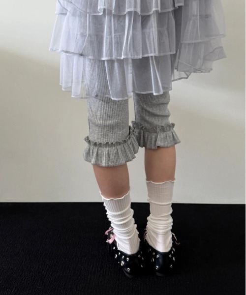 ARCHIVER(アーカイバ)の「【Bz】フリルカプリパンツ ミモレ丈 スリムバイカー(MA/EKW154)(その他パンツ・レディース・ブラック/グレー・FREE)」の12枚目の写真