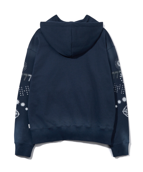 セール】LUCKY SWEET GRAPHIC HOOD ZIP-UP_NAVY（パーカー）｜YOUHEE