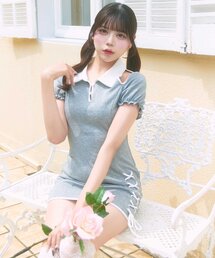 Belle Charme】Logo Label Tight Onepiece（ワンピース）｜OLIVE des