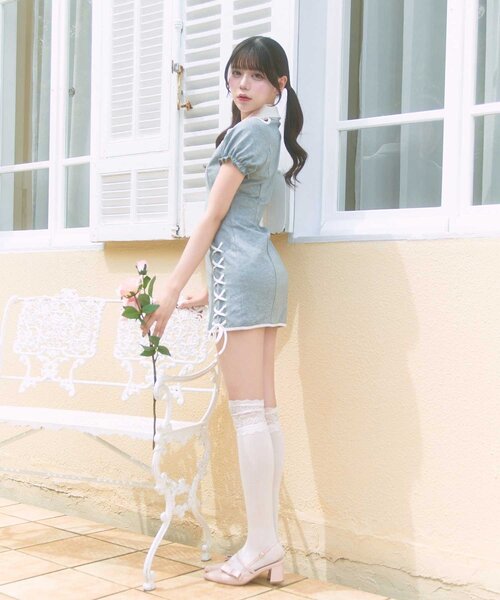 Belle Charme(ベルシャルム)の「【Belle Charme】Lace-up Polo Mini Onepiece(ワンピース・レディース・チャコールグレー/ベージュ/ブラック・SMALL/MEDIUM)」の18枚目の写真