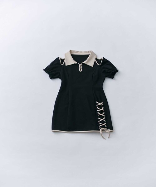 Belle Charme(ベルシャルム)の「【Belle Charme】Lace-up Polo Mini Onepiece(ワンピース・レディース・チャコールグレー/ベージュ/ブラック・SMALL/MEDIUM)」の21枚目の写真