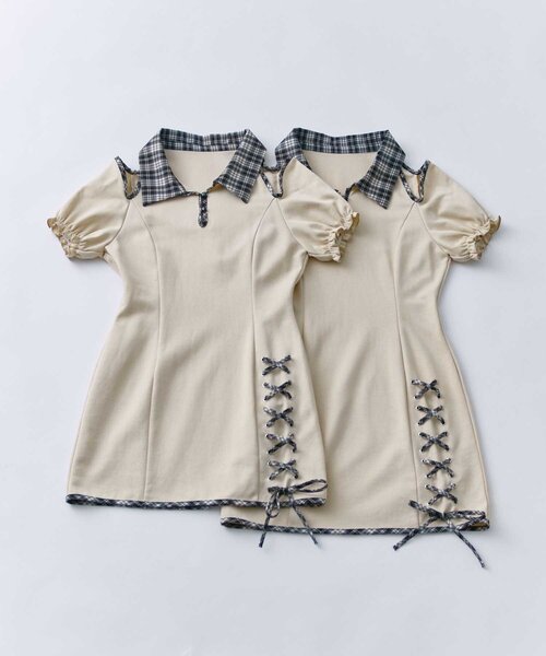 Belle Charme(ベルシャルム)の「【Belle Charme】Lace-up Polo Mini Onepiece(ワンピース・レディース・チャコールグレー/ベージュ/ブラック・SMALL/MEDIUM)」の14枚目の写真