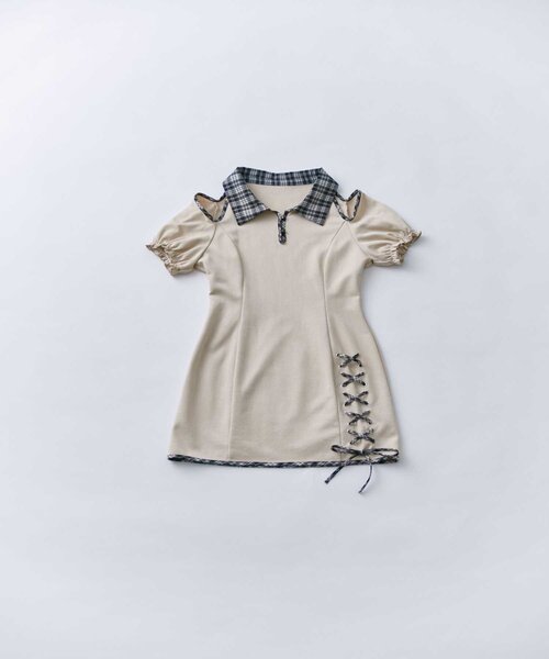 Belle Charme(ベルシャルム)の「【Belle Charme】Lace-up Polo Mini Onepiece(ワンピース・レディース・チャコールグレー/ベージュ/ブラック・SMALL/MEDIUM)」の15枚目の写真