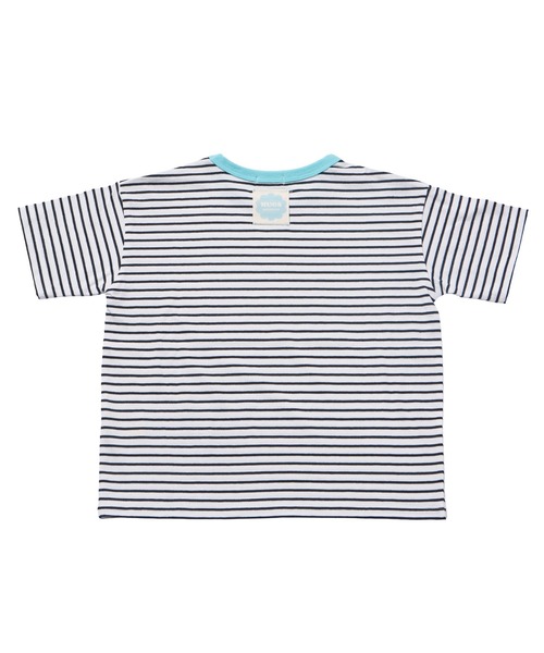 pairmanon(ペアマノン)の「【綿100%】ユニセックス ネームタグ付き 配色カラーボーダー 半袖Tシャツ(Tシャツ/カットソー・キッズ・ライトブルー/チャコールグレー/ホワイト/グリーン/イエロー/パープル・100/110/120/130/140/150/90)」の19枚目の写真