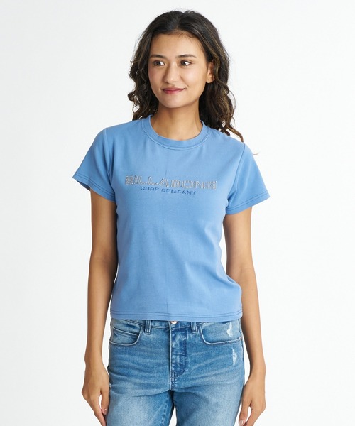 BILLABONG(ビラボン)の「BILLABONG ウィメンズ STUDS LOGO BABY FIT TEE Tシャツ 【2026年夏モデル】(Tシャツ/カットソー・レディース・ブルー系その他/レッド系その他/オフホワイト/アイボリー・MEDIUM)」の1枚目の写真