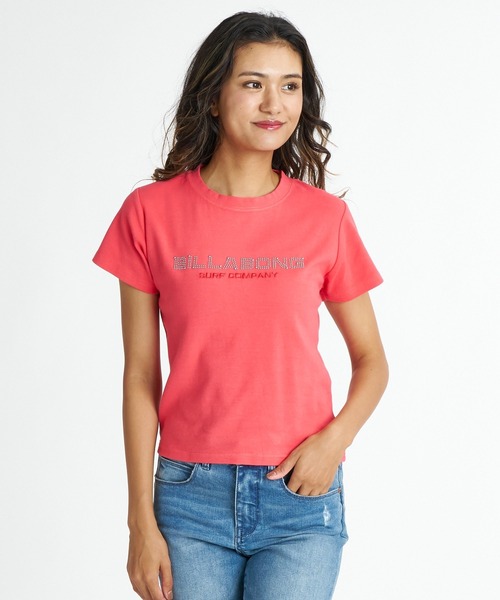 BILLABONG(ビラボン)の「BILLABONG ウィメンズ STUDS LOGO BABY FIT TEE Tシャツ 【2026年夏モデル】(Tシャツ/カットソー・レディース・ブルー系その他/レッド系その他/オフホワイト/アイボリー・MEDIUM)」の4枚目の写真