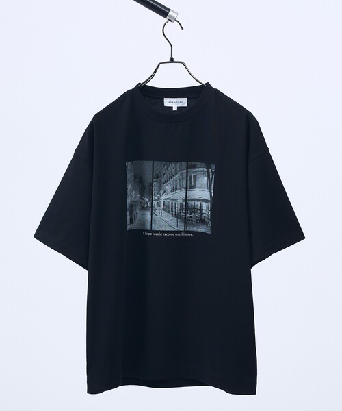 ABAHOUSE(アバハウス)の「PARIS BACK ALLEY フォトプリント 半袖Tシャツ / オーバーサイズ(Tシャツ/カットソー・メンズ・ブラック系その他/ブラック/ホワイト系その他/ホワイト・46/48)」の3枚目の写真