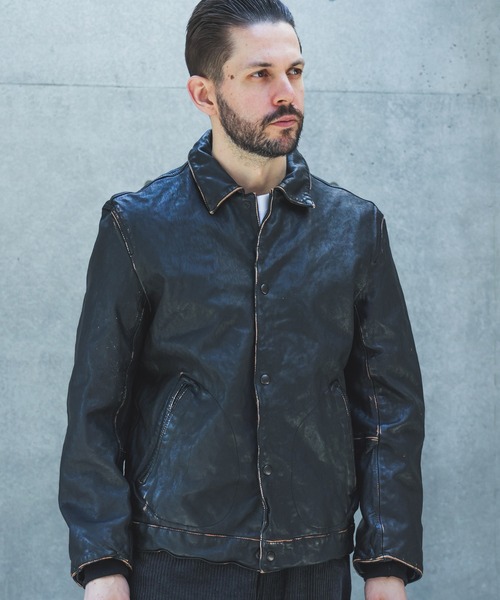 VINTAGE CRAFT SHEEP LEATHER / AGED AWARD JACKET /M263116