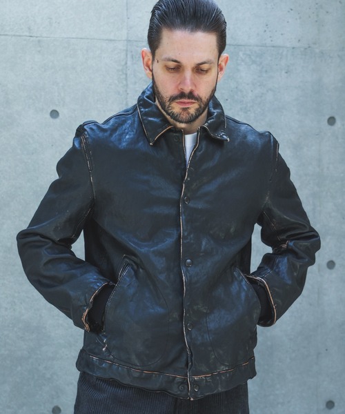 VINTAGE CRAFT SHEEP LEATHER / AGED AWARD JACKET /M263116