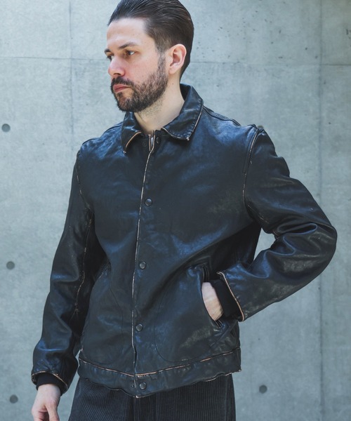 MR.OLIVE(ミスターオリーブ)の「VINTAGE CRAFT SHEEP LEATHER / AGED AWARD JACKET /M263116(ライダースジャケット・メンズ・ブラック・LARGE/MEDIUM/SMALL)」の5枚目の写真