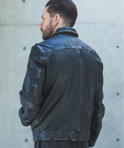 MR.OLIVE(ミスターオリーブ)の「VINTAGE CRAFT SHEEP LEATHER / AGED AWARD JACKET /M263116(ライダースジャケット・メンズ・ブラック・LARGE/MEDIUM/SMALL)」の6枚目の写真