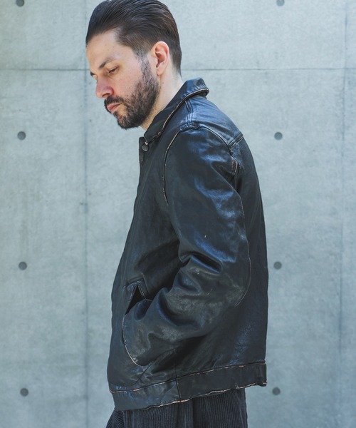 MR.OLIVE(ミスターオリーブ)の「VINTAGE CRAFT SHEEP LEATHER / AGED AWARD JACKET /M263116(ライダースジャケット・メンズ・ブラック・LARGE/MEDIUM/SMALL)」の7枚目の写真