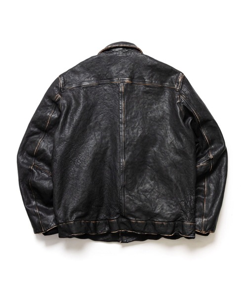 MR.OLIVE(ミスターオリーブ)の「VINTAGE CRAFT SHEEP LEATHER / AGED AWARD JACKET /M263116(ライダースジャケット・メンズ・ブラック・LARGE/MEDIUM/SMALL)」の9枚目の写真