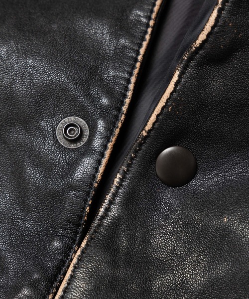 MR.OLIVE(ミスターオリーブ)の「VINTAGE CRAFT SHEEP LEATHER / AGED AWARD JACKET /M263116(ライダースジャケット・メンズ・ブラック・LARGE/MEDIUM/SMALL)」の12枚目の写真
