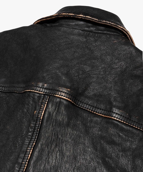 MR.OLIVE(ミスターオリーブ)の「VINTAGE CRAFT SHEEP LEATHER / AGED AWARD JACKET /M263116(ライダースジャケット・メンズ・ブラック・LARGE/MEDIUM/SMALL)」の16枚目の写真