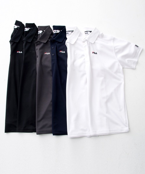 FILA(フィラ)の「【FILA/フィラ】別注 高機能半袖ポロシャツ DRY 抗菌防臭 吸汗速乾 UVカット ワンポイントロゴ刺繍(ポロシャツ・メンズ・ホワイト/ブラック/チャコール/ネイビー・LL/L/M)」の5枚目の写真