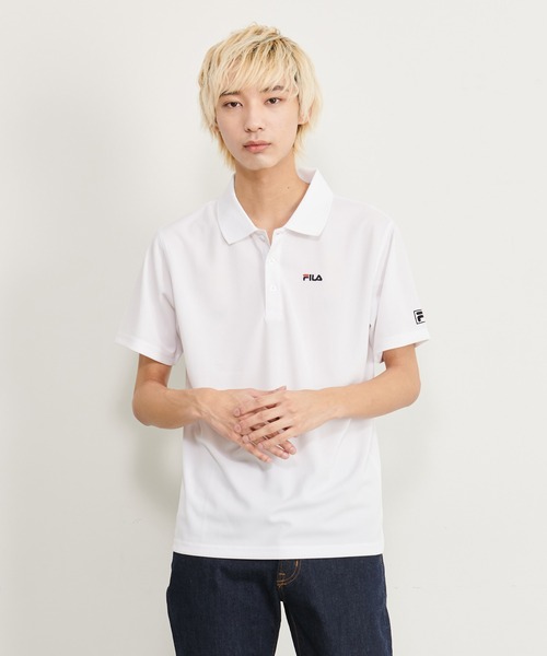 FILA(フィラ)の「【FILA/フィラ】別注 高機能半袖ポロシャツ DRY 抗菌防臭 吸汗速乾 UVカット ワンポイントロゴ刺繍(ポロシャツ・メンズ・ホワイト/ブラック/チャコール/ネイビー・LL/L/M)」の10枚目の写真