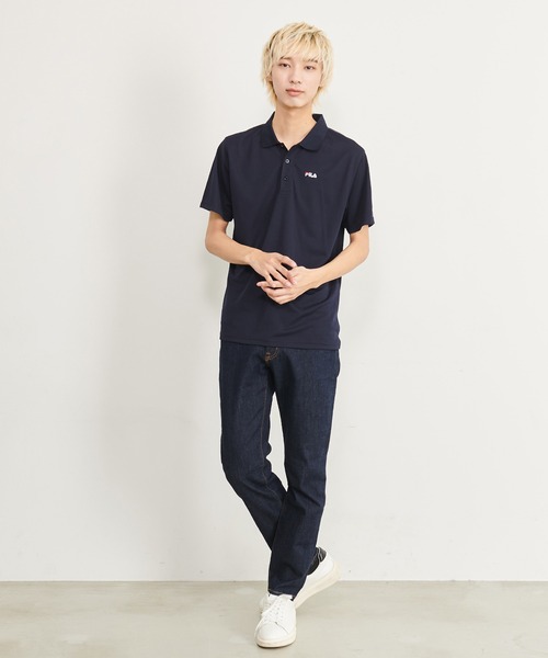 FILA(フィラ)の「【FILA/フィラ】別注 高機能半袖ポロシャツ DRY 抗菌防臭 吸汗速乾 UVカット ワンポイントロゴ刺繍(ポロシャツ・メンズ・ホワイト/ブラック/チャコール/ネイビー・LL/L/M)」の14枚目の写真