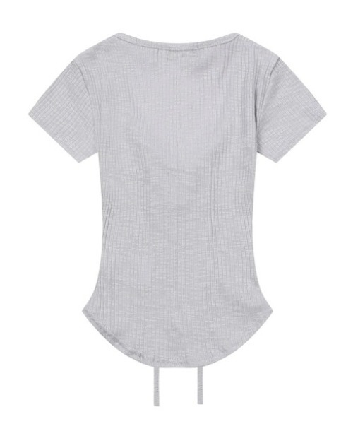 MUCENT(ムセント)の「A'GEM/9 × .kom 『MUCENT/ムセント』 SARON EYELET LACE-UP SLIM FIT HALF TEE/SARONアイレットレースアップスリームフィットTシャツ(Tシャツ/カットソー・レディース・ブラック/グレー/ホワイト・FREE)」の8枚目の写真
