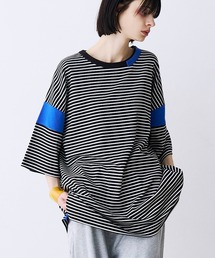 SeeSew（シーソー）の「【UNISEX】BLOCKING BORDER TEE/ブロッキングボーダーTシャツ（Tシャツ/カットソー）」
