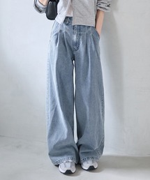 フロントタックデニムパンツ