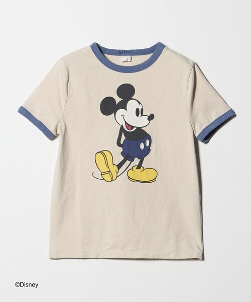 JACKSON MATISSE(ジャクソンマティス)の「【別注】<JACKSON MATISSE for 6>「Mickey」 Tシャツ(Tシャツ/カットソー・レディース・ダークグレー/ベージュ・M/XS)」の2枚目の写真