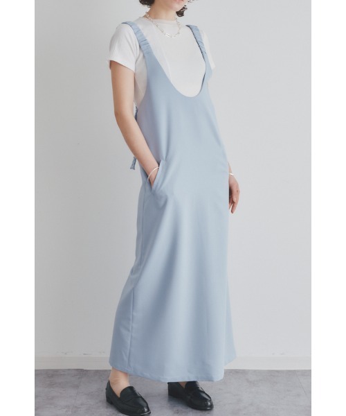 Muel Chic(ミュエルシック)の「Bare jamper OP ベアージャンパーワンピース(ワンピース・レディース・サックスブルー系/ベージュ/ブラック・MEDIUM/SMALL)」の1枚目の写真