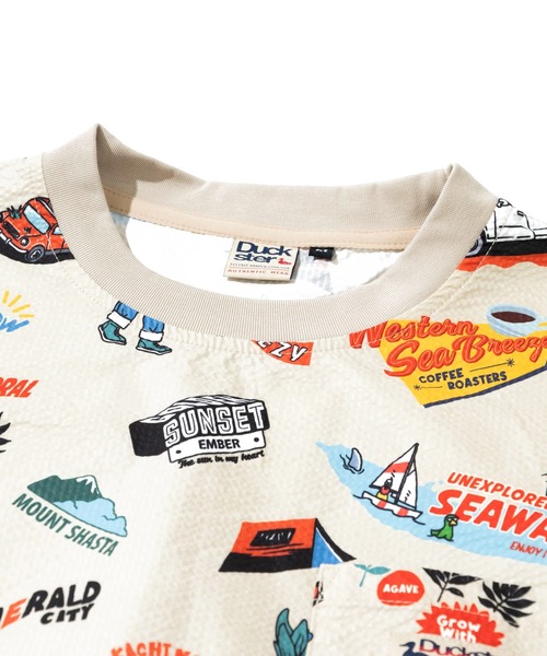 Duckster(ダックスター)の「Duckster/ダックスター 総柄ドロップショルダー S/S TEE(Tシャツ/カットソー・メンズ・ブラック/ベージュ・MEDIUM/LARGE/X-LARGE)」の3枚目の写真