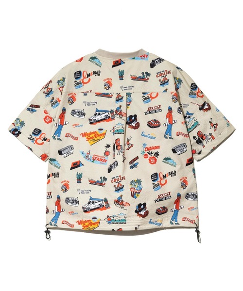 Duckster(ダックスター)の「Duckster/ダックスター 総柄ドロップショルダー S/S TEE(Tシャツ/カットソー・メンズ・ブラック/ベージュ・MEDIUM/LARGE/X-LARGE)」の9枚目の写真