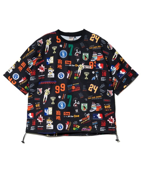 Duckster(ダックスター)の「Duckster/ダックスター 総柄ドロップショルダー S/S TEE(Tシャツ/カットソー・メンズ・ブラック/ベージュ・MEDIUM/LARGE/X-LARGE)」の12枚目の写真