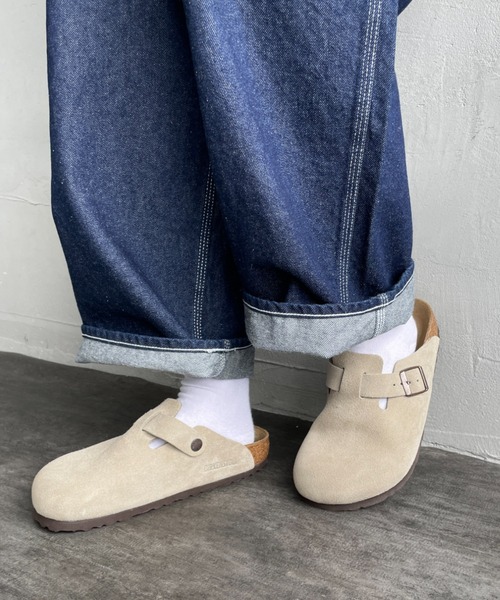 BIRKENSTOCK（ビルケンシュトック）の「[BIRKENSTOCK/ビルケンシュトック] BOSTON SUEDE LEATHER ボストン スウェード サンダル（サンダル・レディース・ベージュ/ブラック・27/26.5/26/25/24.5/24/23/28）」の3枚目の写真