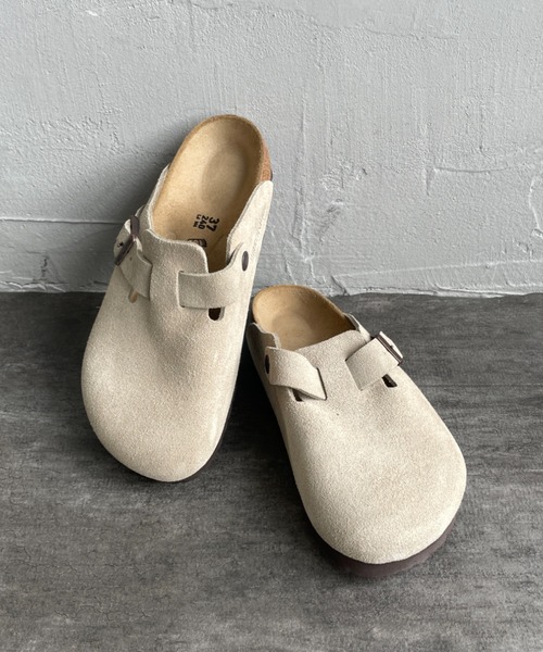 BIRKENSTOCK（ビルケンシュトック）の「[BIRKENSTOCK/ビルケンシュトック] BOSTON SUEDE LEATHER ボストン スウェード サンダル（サンダル・レディース・ベージュ/ブラック・27/26.5/26/25/24.5/24/23/28）」の8枚目の写真