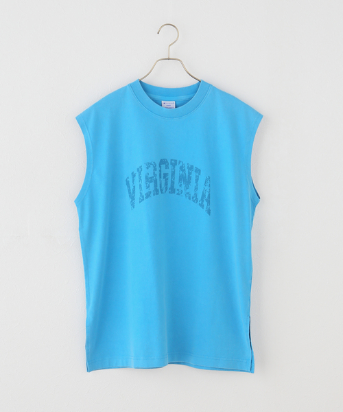 Champion(チャンピオン)の「ウォッシャブル / Champion / チャンピオン SLEEVELESS SHIRT(Tシャツ/カットソー・レディース・サックスブルー/ネイビー/ピンク/ライトグレー/ブラック系その他・FREE)」の4枚目の写真