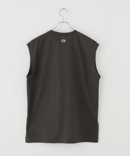 Champion(チャンピオン)の「ウォッシャブル / Champion / チャンピオン SLEEVELESS SHIRT(Tシャツ/カットソー・レディース・サックスブルー/ネイビー/ピンク/ライトグレー/ブラック系その他・FREE)」の6枚目の写真