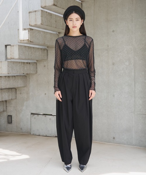 SOEMIN(ソミン)の「Basic slacks/ベーシックタックパンツ(スラックス・レディース・ブラック/ベージュ・FREE)」の13枚目の写真