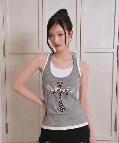 THE GREEN LAB（ザグリーンラボ）の「ホルターネックレイヤードトップセット[メランジグレー]（Tシャツ/カットソー・レディース・その他・FREE）」の5枚目の写真
