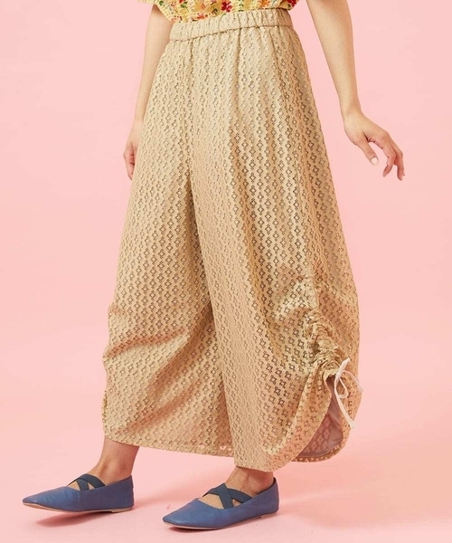 Jocomomola（ホコモモラ）の「Ola レースワイドパンツ（その他パンツ・レディース・ブラック/ベージュ・40/38）」の4枚目の写真