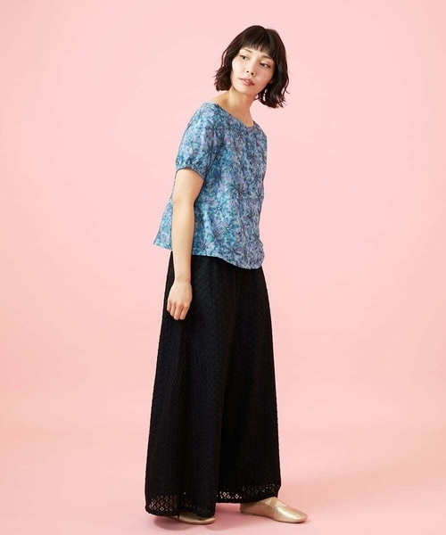 Jocomomola（ホコモモラ）の「Ola レースワイドパンツ（その他パンツ・レディース・ブラック/ベージュ・40/38）」の9枚目の写真