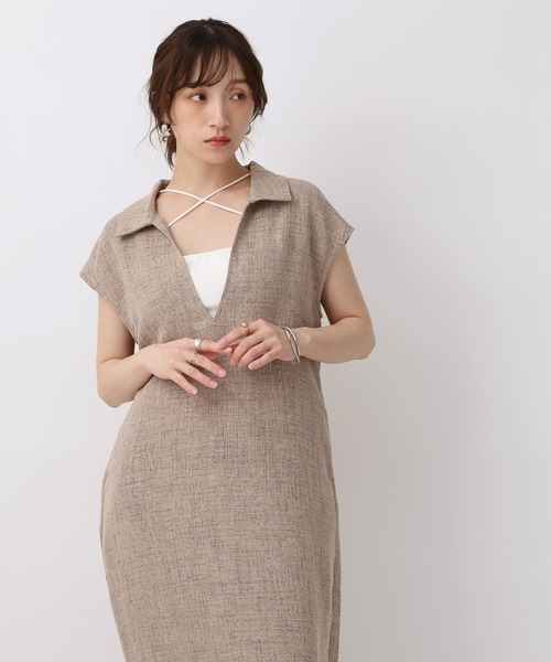 NOAHL(ノアル)の「【NOAHL】リネンライクスキッパーノースリーブワンピース(ワンピース・レディース・グレー系/ベージュ系/ブラック・L/S/M)」の18枚目の写真
