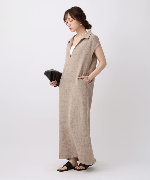 NOAHL(ノアル)の「【NOAHL】リネンライクスキッパーノースリーブワンピース(ワンピース・レディース・グレー系/ベージュ系/ブラック・L/S/M)」の19枚目の写真