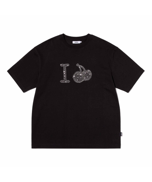 KIRSH（キルシー）の「アイラブキルシデニムアプリケTシャツ[ブラック]（Tシャツ/カットソー・レディース・その他・FREE）」の2枚目の写真