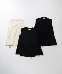 ESTNATION / サーブル ジョーゼットコンビ Vネックニット