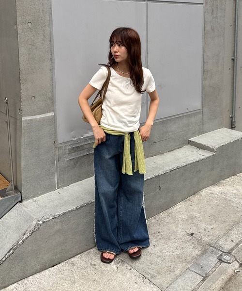 DISCOAT(ディスコート)の「【umm.】レースヘンリー半袖プルオーバー(Tシャツ/カットソー・レディース・グレー/アイボリー/ネイビー・FREE)」の20枚目の写真