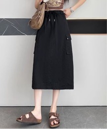 【大人可愛い】脚長見えドロストロングスカート