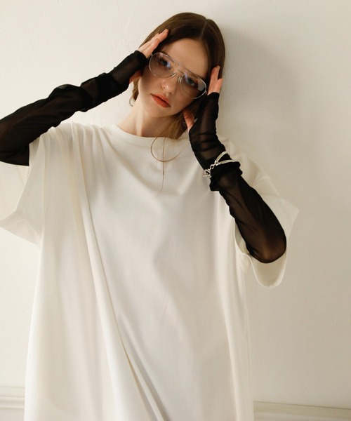 MIELI INVARIANT(ミエリインヴァリアント)の「Cut Wide Dress Mesh Arm SET(ワンピース・レディース・ブラック/グレー/ホワイト・FREE)」の19枚目の写真