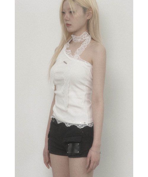ETRE AU SOMMET（エトレオソメ）の「Lace One-shoulder Top (White)（Tシャツ/カットソー・レディース・その他・FREE）」の3枚目の写真