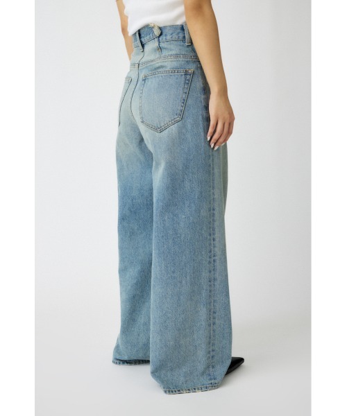 MOUSSY(マウジー)の「CROSS WAIST WIDE STRAIGHT(S) / クロスウエストワイドストレート ショートサイズ(デニムパンツ・レディース・ダークブルー/ブラック/ライトブルー・0)」の6枚目の写真