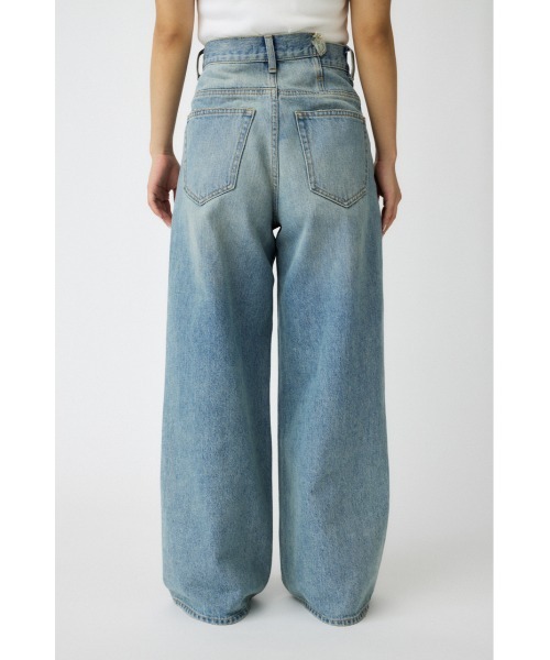 MOUSSY(マウジー)の「CROSS WAIST WIDE STRAIGHT(S) / クロスウエストワイドストレート ショートサイズ(デニムパンツ・レディース・ダークブルー/ブラック/ライトブルー・0)」の7枚目の写真